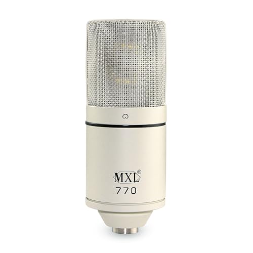 MXL 770 Condenser Microphone for Podcasting, Singing, Home Studio Recording, Gaming & Streaming | XLR | Large Diaphragm | Cardiod (ViNTAGE WHITE)