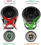 1-Pack 6 Female Fins Extractor Blade Assembly for Ninja, 4in/10cm Blender Blade Replacement Parts for Ninja Auto iQ BL450 BL456 BL480 BL480D BL482, with Hook, Brush, Rubber Gasket (Female Fins Only)