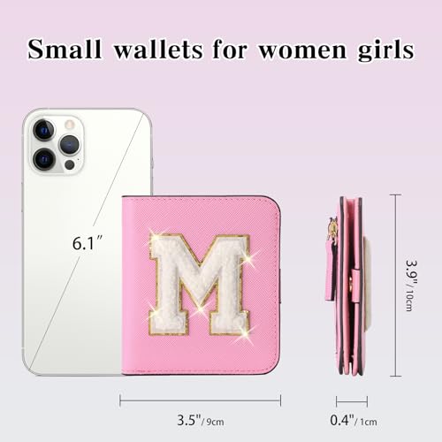 Image of RNIEGA Initial Wallet Women Small Teen Girl Gifts Trendy Stuff Girls Wallets Personalized Christmas Birthday Gift for Women Friends Daughter Granddaughter 6 7 8 9 10 11 12 13 Year Old Pink M