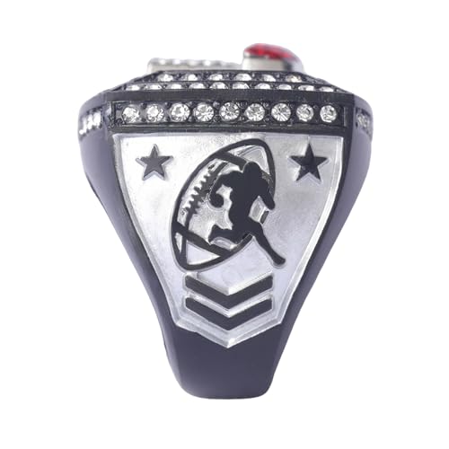 Image of 12 pcs Pack FFT02 6 Styles Football Championship Trophy Ring Champion and Finalist Awards Finger Size 9