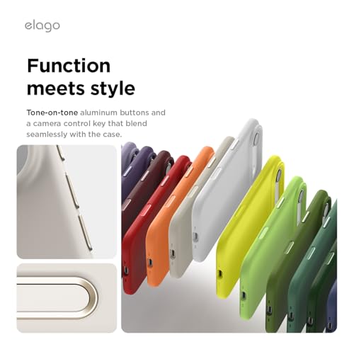 Image of elago for iPhone Air Case, Premium Magnetic Silicone Case, Compatible with MagSafe, Liquid Silicone Material, Protective Cover, Shockproof, Slim Phone, 6.5 inch (Stone)