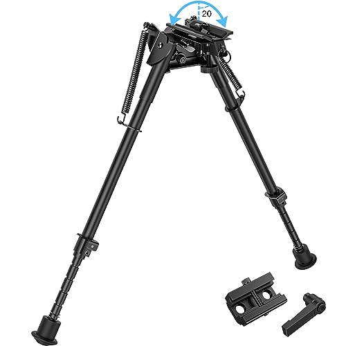 CVLIFE Bipod for Rifle Bipod Pivot Tilt Bipod with Swivel Stud and Detachable S Lock Lever for Rifle Stability and Target Shooting (Aluminum, 13-23')