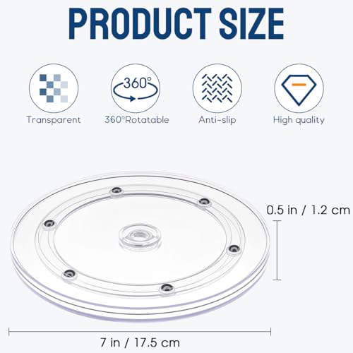 Image of 7 inch Acrylic Clear Small Lazy Susan Turntable