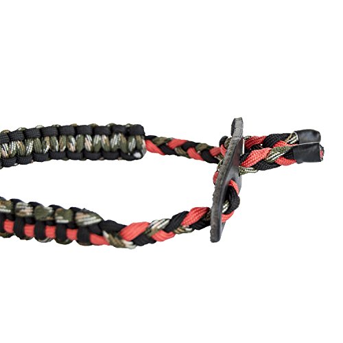 Lanhe Tactical 550 Paracord Bow Wrist Sling Archery Adjustable Bow Strap Leather Yoke With Metal Grommet For Hunting Target Shooter (Red) #TOP3