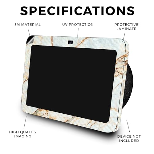 Image of Carbon Fiber Skin Compatible with Amazon Echo Show 8 (3rd Gen, 2023) - Antique Marble - Premium 3M Vinyl Protective Wrap Decal Cover - Easy to Apply, Crafted in The USA by MightySkins