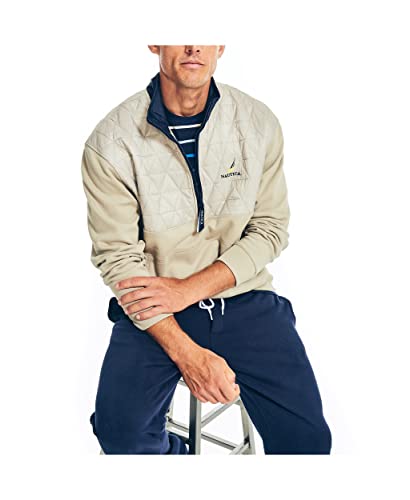 Nautica mens Quilted Mixed Media Quarter-zip Pullover4