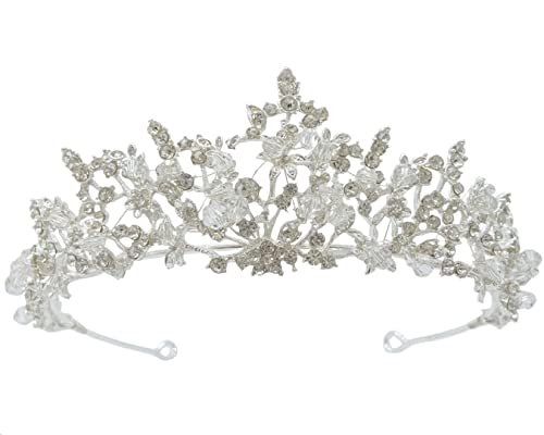Corona de Cristal de Tiara para Novia, Diadema de Princesa, Corona de Tiara de Boda para Bodas, Fiestas de Graduación, Desfiles, Fiestas, Cumpleaños