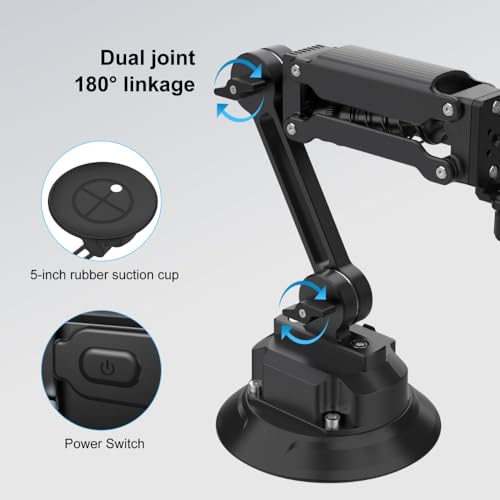Image of yantralay Electric Suction Cup Camera Mount with Z-Spring Shock Absorber Arm | Compatible with Insta 360 /X5 /X4, D JI Os mo Action 6 /5 /4, Go pro Hero 13 /12 | Action Camera Accessories