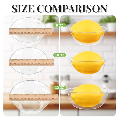 Kucoele KU145-10OZPLASTICBOWLS-60 Mini Clear Plastic Bowls, 60 Pack 10 Oz Disposable Fruit Bowls Dessert Bowls Party Serving Bowls thumb #3