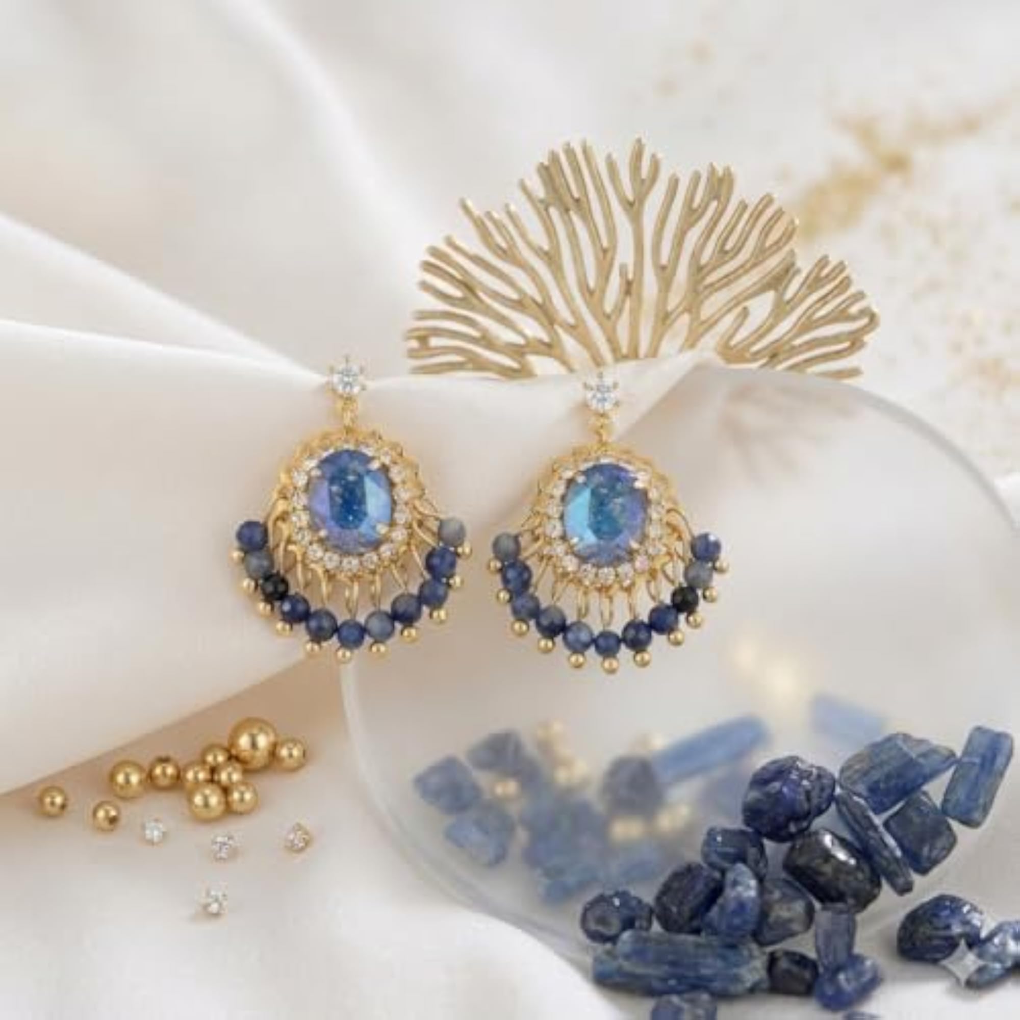 Designer Handcrafted Dangler Earrings with Beads, Traditional Jewelry