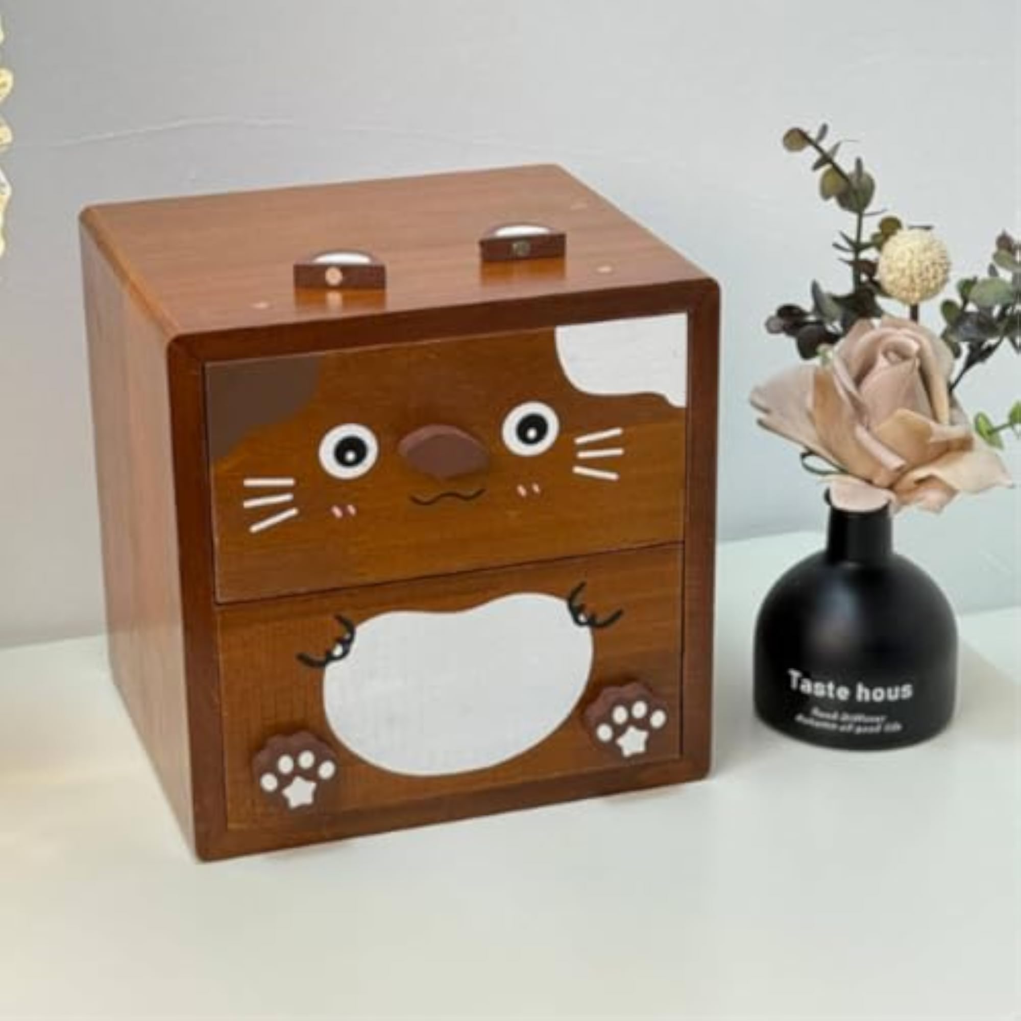 Solid Wood Wooden Makeup Organizer, Great Idea Gift