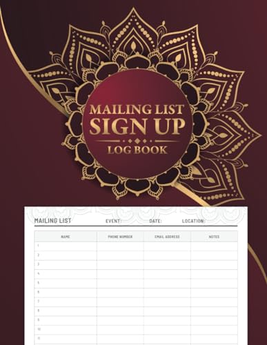 Mailing List Sign Up Book: Collecting Names, Emails, Phone Numbers, Event Registry, and More