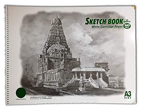 Image of LRS A3 Sketch Pad for Artist - 140 GSM - Artist Drawing Book - (42.0 cm x 29.7cm) - Spiral Bound - Completely Handmade