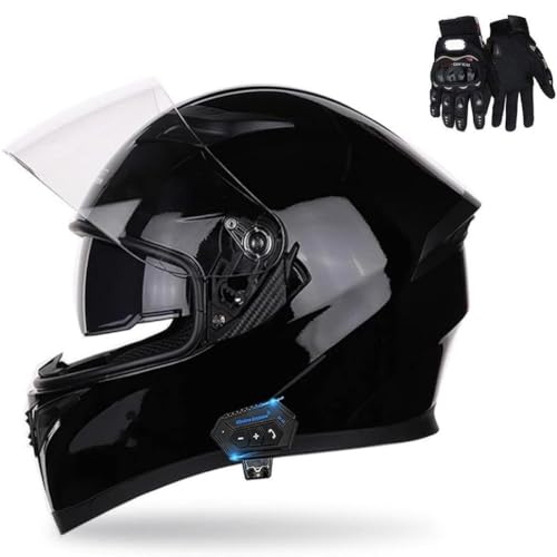 Cascos de Moto Jet con Bluetooth, Medios Cascos de Moto con Lente Antivaho de Alta Definición, Certificación Dot / ECE(C9,L(59~60cm))