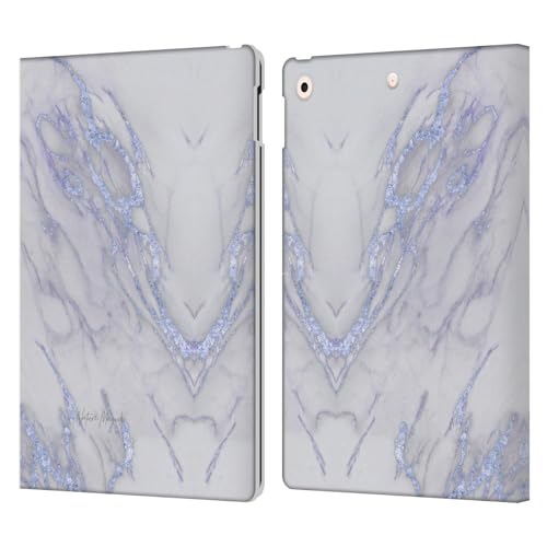 Étui portefeuille en cuir Indigo Marbre Métallique pour iPad 10.2