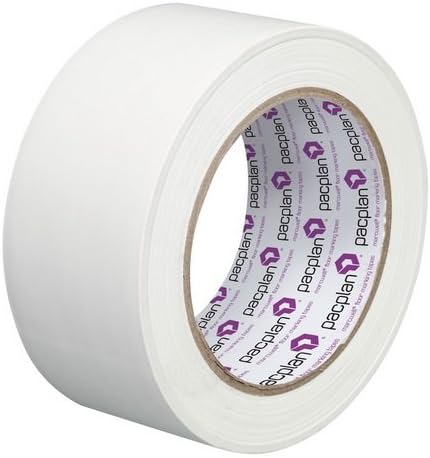 Pacplan 50mm x 33m White Heavy Duty High Visibility Floor Hazard Lane Marking Tape Qty 1 Roll