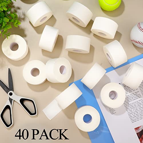 40 Rolls Athletic Sport Tape 1.5 Inches X 15 Yards Athletic Bandage Tape Cotton Medical Sports Wrap Tape For Athletes Trainers Ankles Wrists Hands And Knees (White) #TOP5
