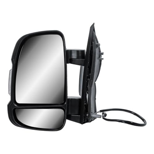 Passenger Left Side Door Wing Mirror N/S Electric and Heated Manual Folding Short Arm for Fiat Ducato Peugeot Boxer Citroen Relay 2006 to 2023 Vauxhall Movano 2019-2023