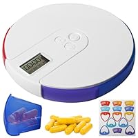 Tablettenbox 7 Tage mit Alarm, Medikamentenbox 1 Woche mit Timer und Wecker für Erinnerung, Tragbarer Tablettenspender, Farbige Tablettenbehälter, Tabletten Organizer für Medikamente, Pillendose
