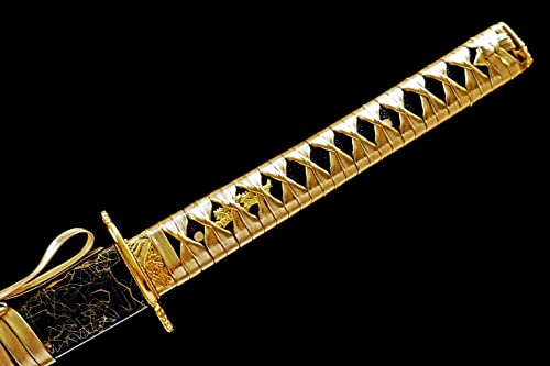 Mn Sword - Luxury Golden Samurai Katana Japanese Warrior Sword Carbon Steel Blade #TOP3