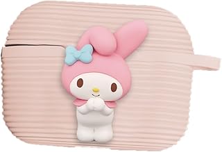 جراب حماية بتصميم مميز من V Volt متوافق مع سماعات AirPods Pro، كفر سيليكون بتصميم شخصيات كرتونية ثلاثية الأبعاد، غطاء حماية لطيف بنقشة مموجة، كفر للأطفال والبنات. (3)