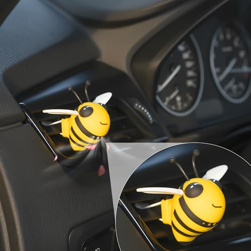 Image of Car Clips Cute Bee Automotive Air Outlet Creative Car Vent Clip Interior Accessories Decor for Men Women (Yellow, 2 Pack)