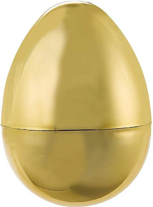 Large Golden Refillable Easter Egg ( 1 Count ) Measures 8cm x 6.8cm
