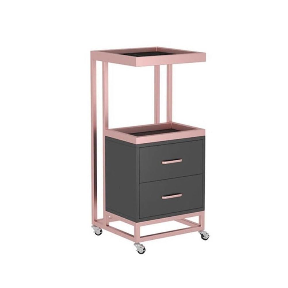 JKJZSALJ Salon Beauty Trolley Cart Metal Storage Organizer Mobile Storage Cart Rack Shelves With Wheels For Hair Stylist Hair Cart Mobile Storage Cabinet Salon Table,B,37x37x85cm