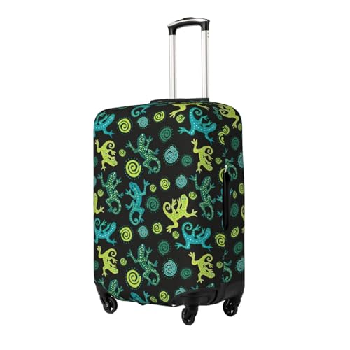 Exotic Abstract Cute Gecko Lizard Luggage Cover Protector Anti-Scratch Washable Fits 18-32 Inch Luggage-X-Large2