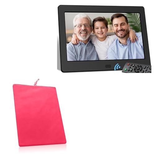 BoxWave Case Compatible with Melcam Digital Picture Frame 7 in - Velvet Pouch, Soft Velour Fabric Bag Sleeve with Drawstring - Cosmo Pink