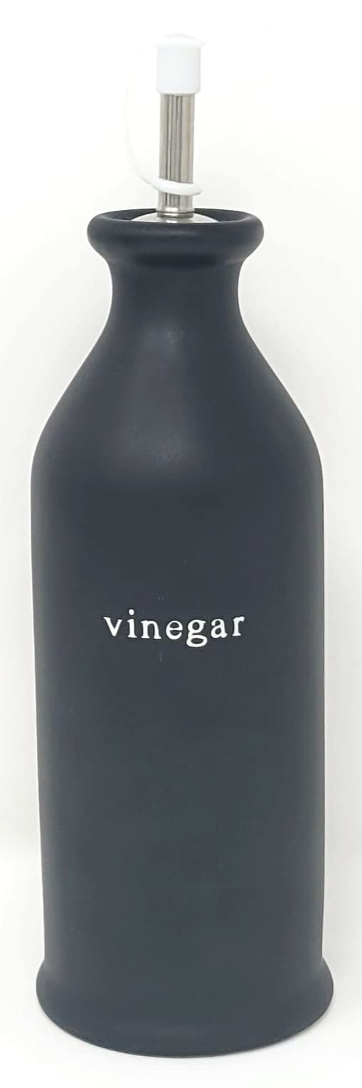 Botella de vinagre negra Signature Housewares 7044 mediana estilo moderno