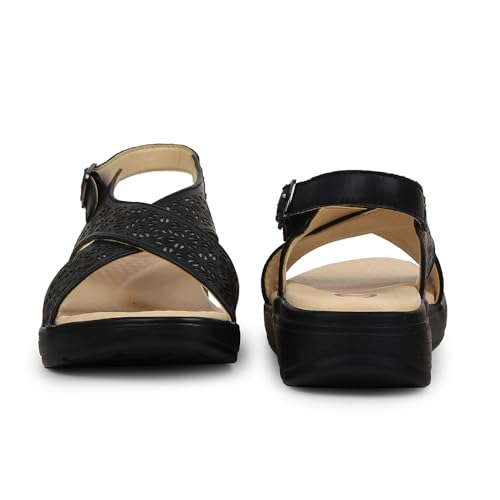 Image of Liberty Healers Black & Cherry Sandals for Women - Cushioned