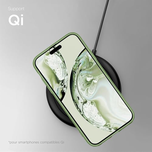Coque silicone iPhone 14 Pro Max évite rayures objectif écran coque souple verte - 5