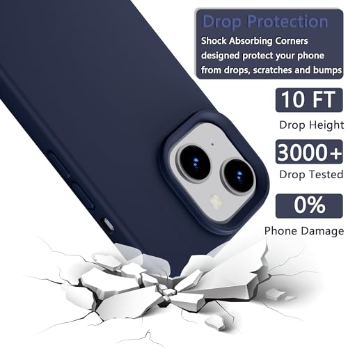 Image of iPhone 13 /14 Case Silicone,Soft Microfiber Lining(Midnight Blue)