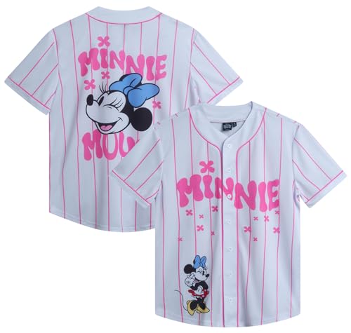 Image of Disney Womens Baseball Jersey Lightweight Graphic Baseball Shirts for Women | 100% Polyester Fabric, Lightweight & Breathable, Mesh or Button-Down Styles