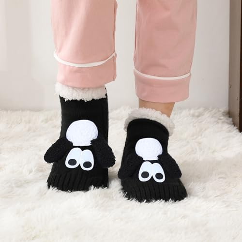 Image of ZYZX Cute Animal Slipper Socks for Women with Grips,Fuzzy Socks Indoor