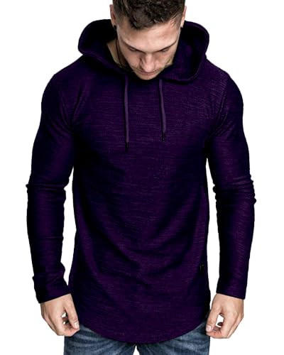 Image of Lexiart Mens Cotton Hoodies Pullover Sport Muscle Workout Shirts