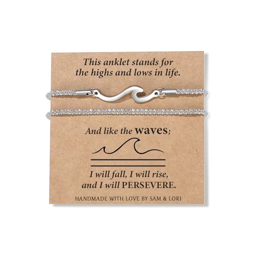 SAM & LORI 2 Layers Anklets with Inspiring Meaning-Adjustable-Waterproof-Summer/Beach Jewelry-Gold/Silver/Plus Size