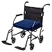 Carex Transport Wheelchair with Cushion, 19 inch Seat - Folding Transport Chair with Foot Rests