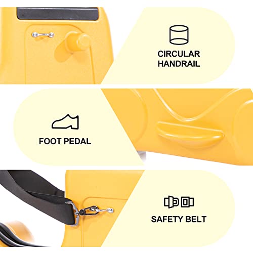 Apelila 22 inch Ride on Suitcase for Kids Travel Luggage Trolley Suitcase with Spinner Wheels Travel Luggage for Child with Combination Lock/Safety Belt/Telescoping Handle (Yellow)