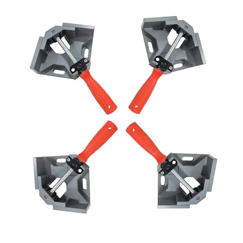 4 Pièces Étau D'angle -Serre Joint Angle à 90 Degrés,Etau D'angle Alliage d'Aluminium,Pince de Soudage d'angle avec Mâchoire Pivotante Réglable, pour...
