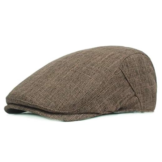 KeepSa Gorra plana de cáñamo puro para hombre Gatsby Ivy Irish Hat Newsboy Boina Gorras, #K37-Marrón, Talla única