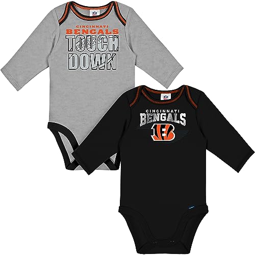 Image of Gerber NFL unisex-baby Nfl Team 2 Pack Long Sleeve Onesie Bodysuit