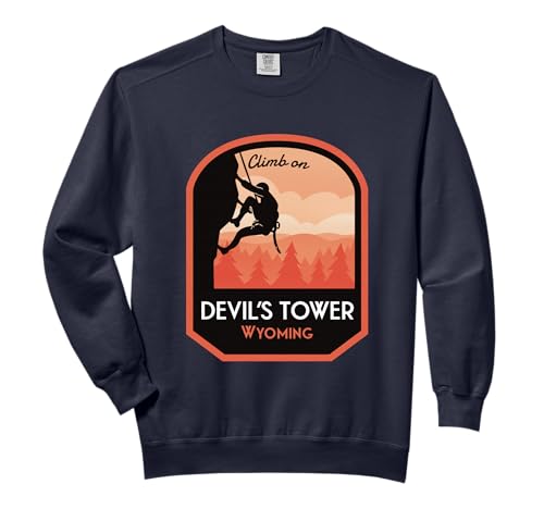 Devils Tower Wyoming Rock Climbing Comfort Colors Adult Sweatshirt