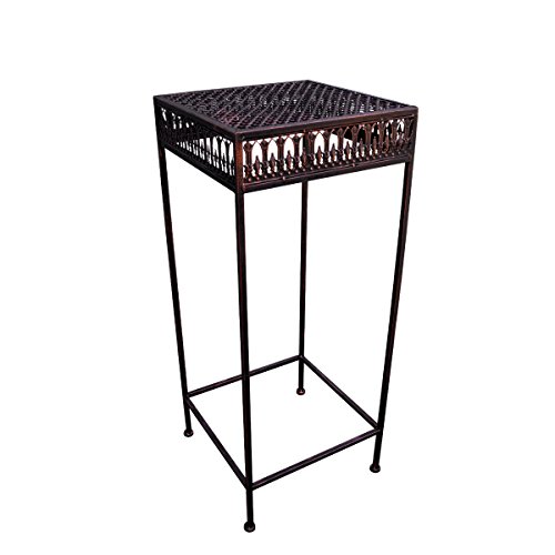 PrimoLiving Sgabello per fiori in metallo, stile shabby anticato, rettangolare, M (P-866)