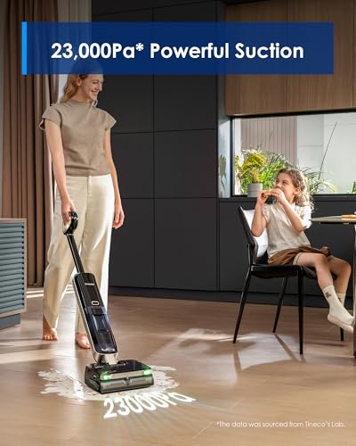 Image of Tineco Floor ONE S9 Master Wet Dry Vacuum Cleaner, StreakFree Scraper, ThermoBlast Tech, Hot Water Mopping, 3.9inch Ultra-Slim Body, 23kPa Suction, Flashdry Self-Cleaning System