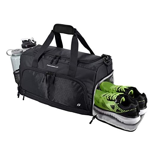 Ultimate Gym Bag 2.0: The Durable Crowdsource Designed Duffel Bag with 10 Optimal Compartments Including Water Resistant Pouch (Black, Medium (20"))