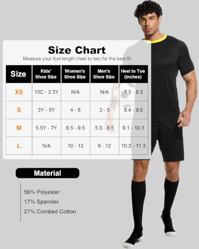 Image of APTESOL Knee High Sport Soccer Baseball Socks for Youth Boys Girls (1 /3 /5 Pairs)