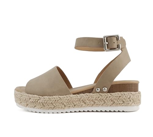 Image of Soda Little Kids /Children /Girls Topic-IIS Espadrille Flatform Wedge Open Toe Sandals