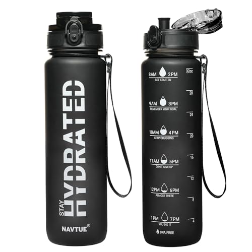 Image of Water Bottle 32 oz Motivational Time Marker Tritan Bottle